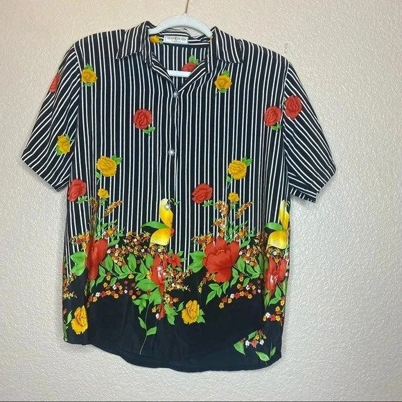 *SALE* Guess Vintage Striped Floral Shirt - Picture 2 of 7